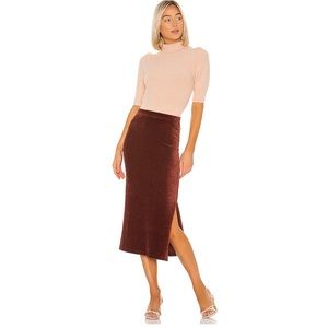NWT Free People velvet midi skirt